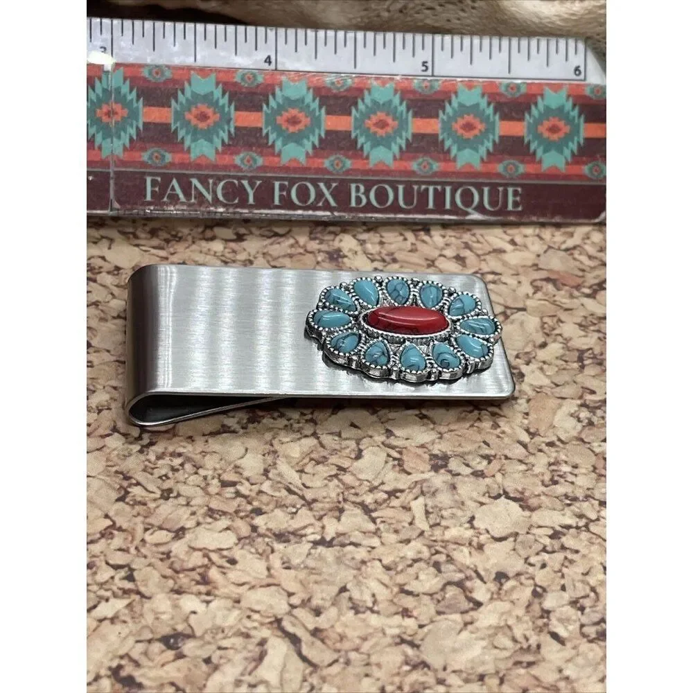 COPY - Turquoise Red Wedding Money Clip Stainless Steel Quality Wedding Party G…